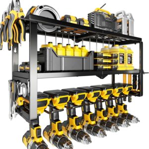 Power Tool Organizer Wall Mount- 300lb Capacity 3-Tier Storage Rack